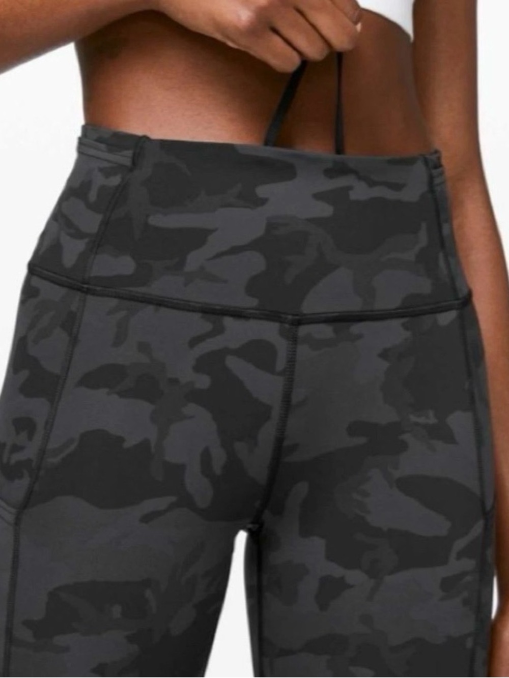 Lululemon Fast and Free High-Rise Tight 25". 5 Pocket Black Camo Size 8 - Picture 5 of 8